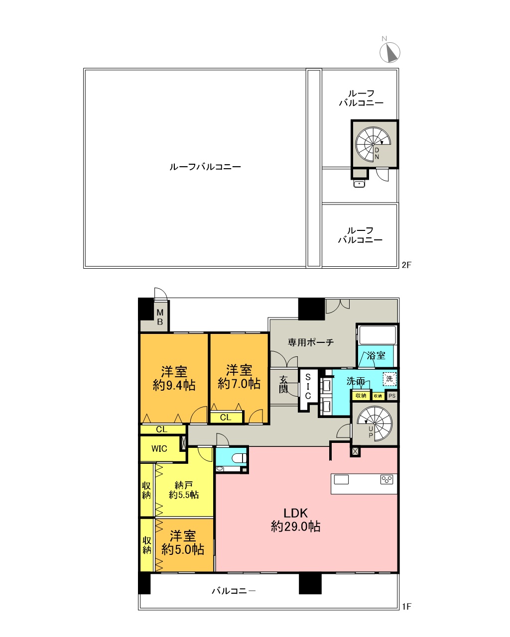 エスリード芦屋陽光町 14階部分 最上階南向き ルーフバルコニー付き
